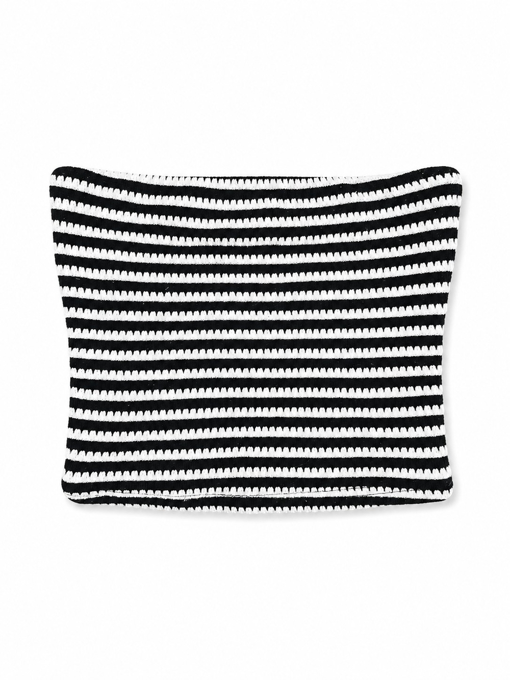 Black and White Striped Knit Tube Top, Size Small